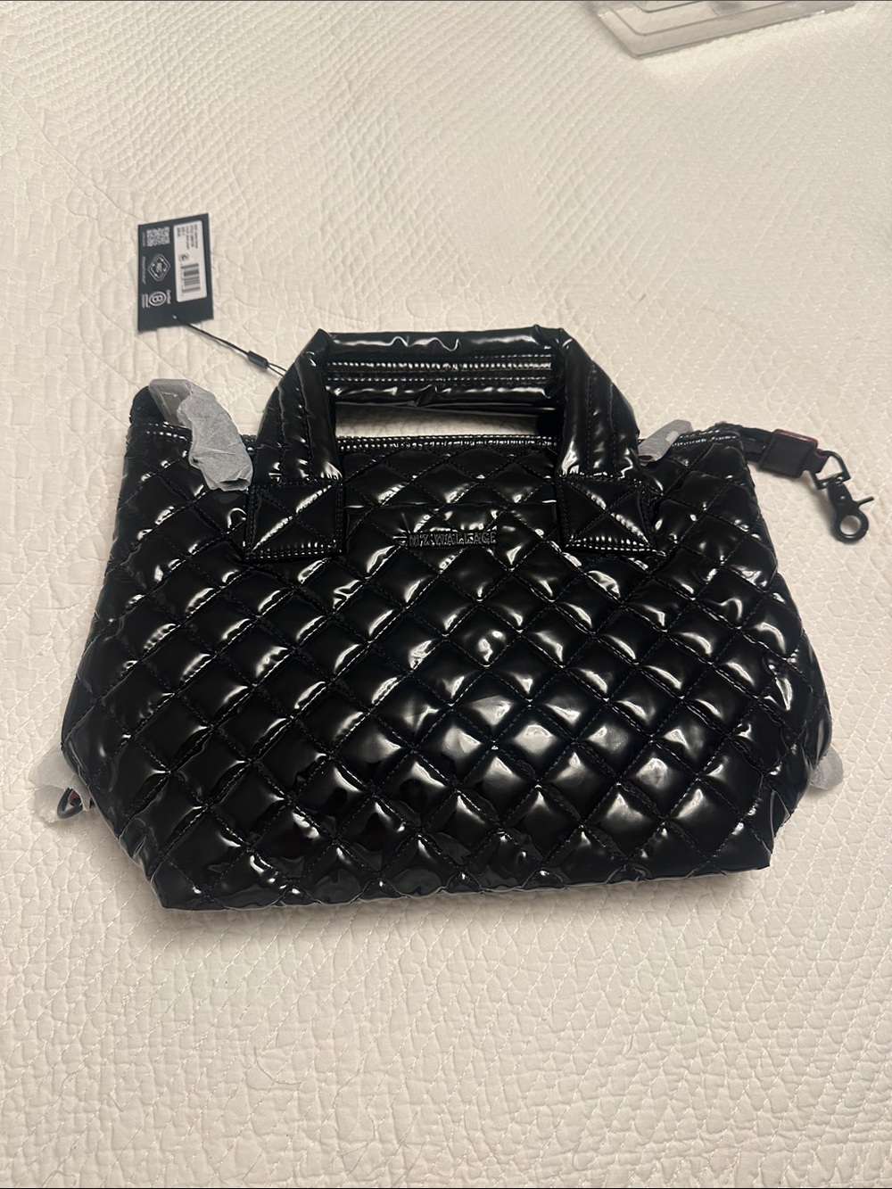 MZ Wallace Black Quilted Patent Satchel- BRAND NEW